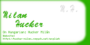milan hucker business card